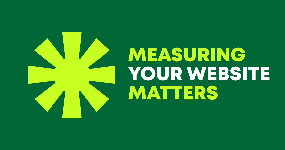 A simple, green illustrated graphic with a P3 asterisk mark on the left, and the blog title "Measuring your Website Matters" on the right.